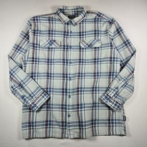 Patagonia Mint, Navy & Brown Plaid Button-Up Shirt